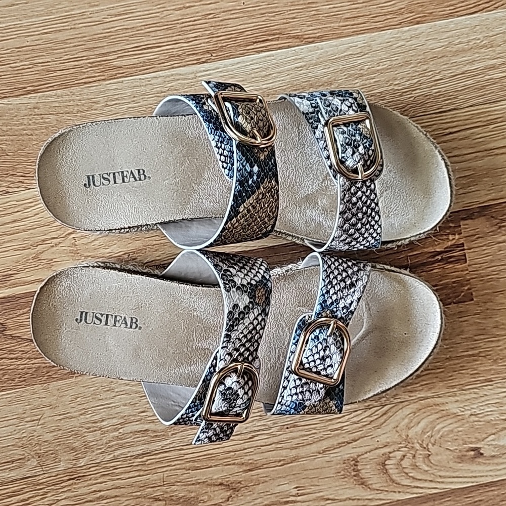 3 For $15 Justfab snakeskin sandals